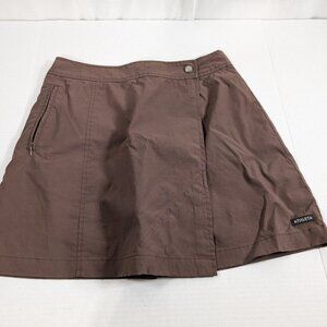 Athleta Brown Wrap-Style Skort with Zipper Pocket